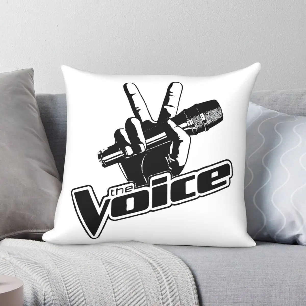 

The Voice Pillowcase Polyester Linen Velvet Creative Zip Decor Car Cushion Cover