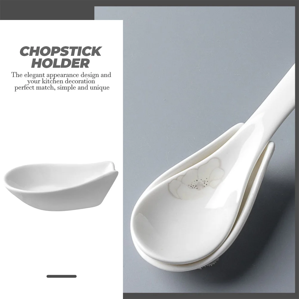 

4Pcs Ceramic Spoon Rest for Kitchen Counter Stove Top Utensil Holder Soup Ladle Chopstick Rest Keep Table Clean Must Have