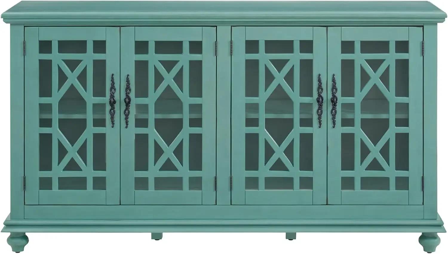 

Elegant TV Stand, 63" W x 35" H, Antique Teal