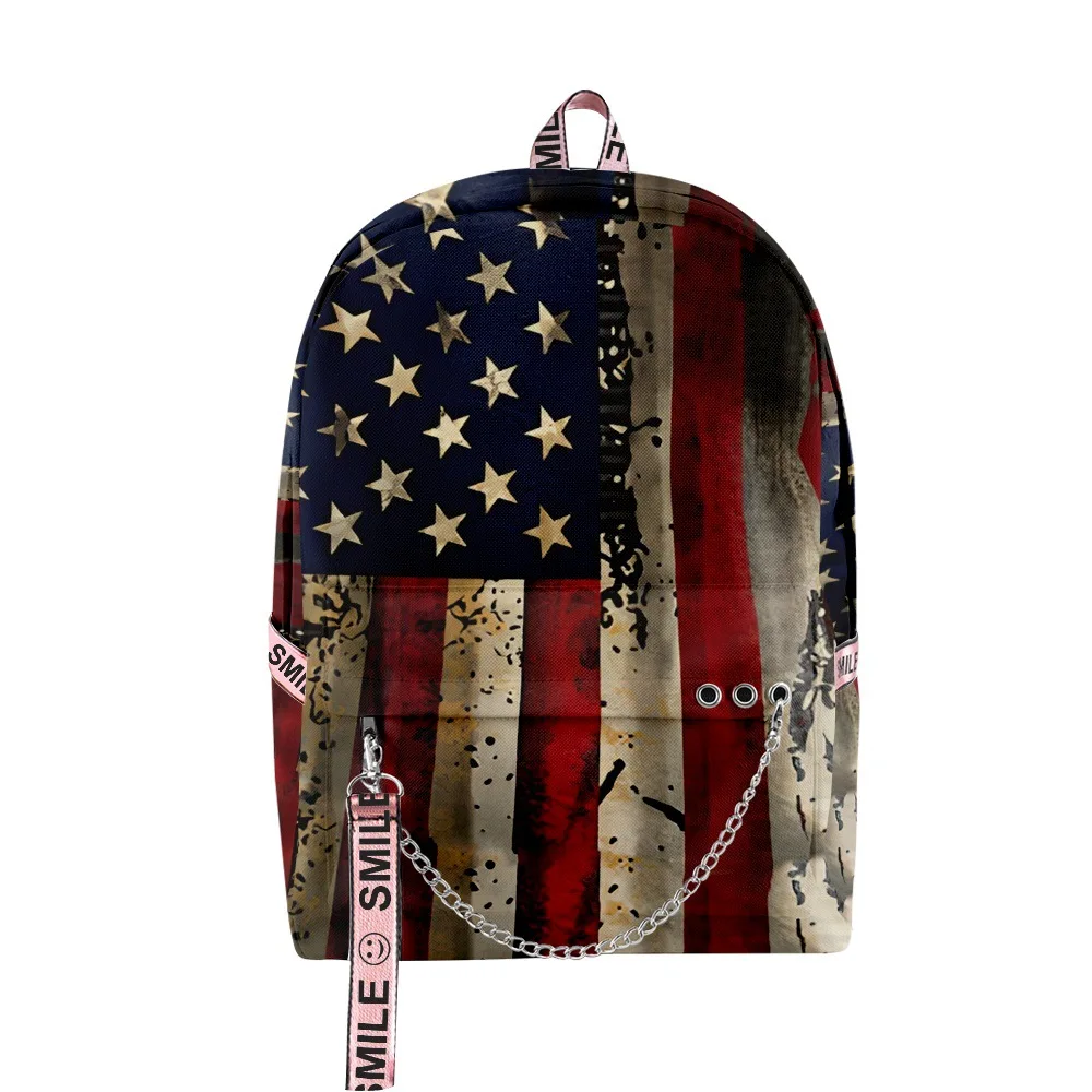 Classic American Independence Day Student School Bags Unisex 3D Print Oxford Waterproof Notebook multifunction Travel Backpacks