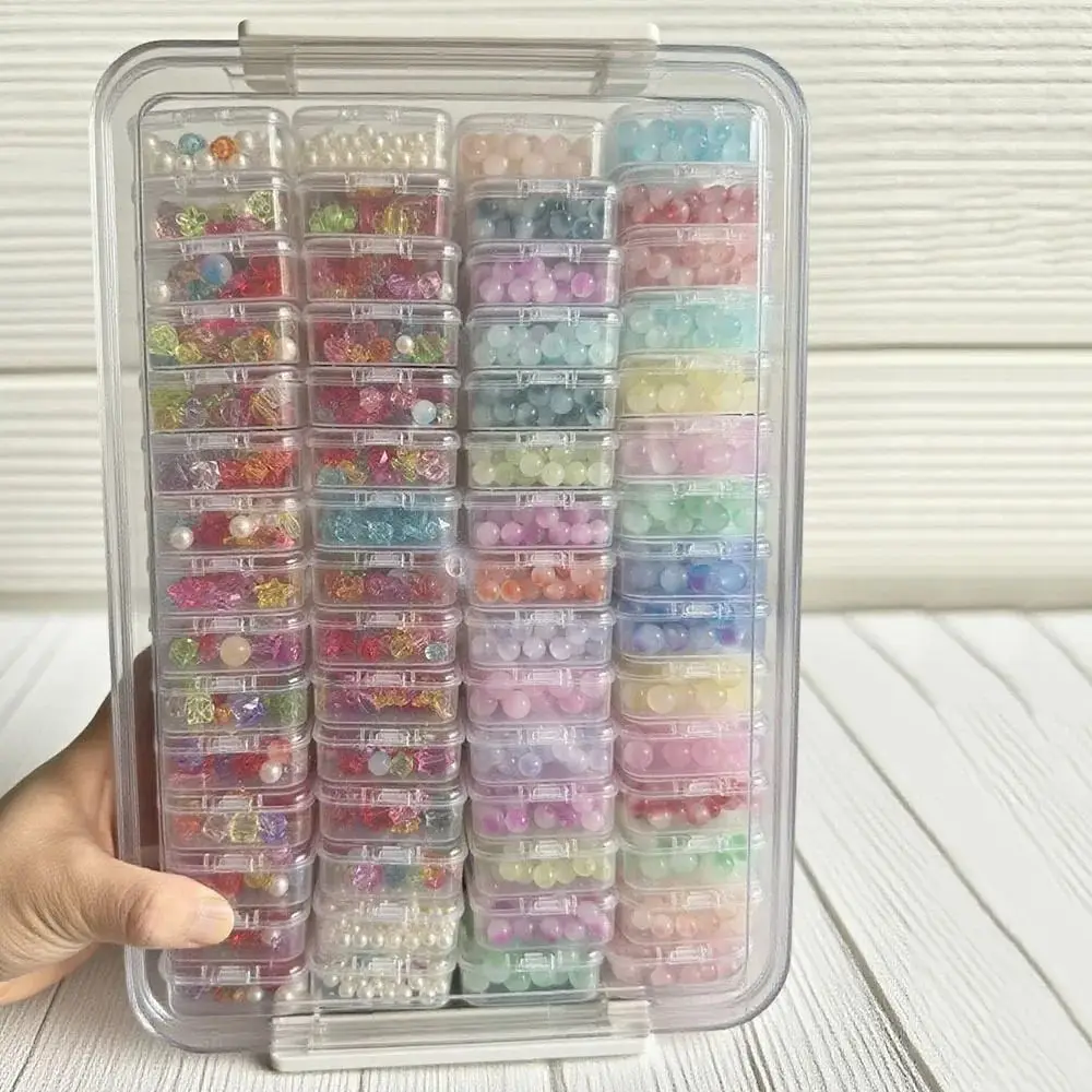 Großer Organizer für Schmelzperlen mit Abdeckung Transparente Perlenaufbewahrungsbox Multifunktional Platzsparend