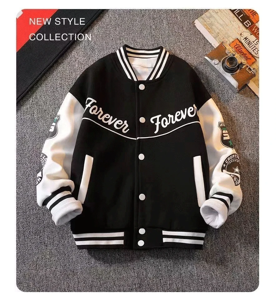 Jungen Baseball Uniform Jacken Für 3-14 Jahre Kinder Kleidung Für Teenager Jungen Sport Oberbekleidung Mantel Frühling Mode Sweatshirts – Detail 2