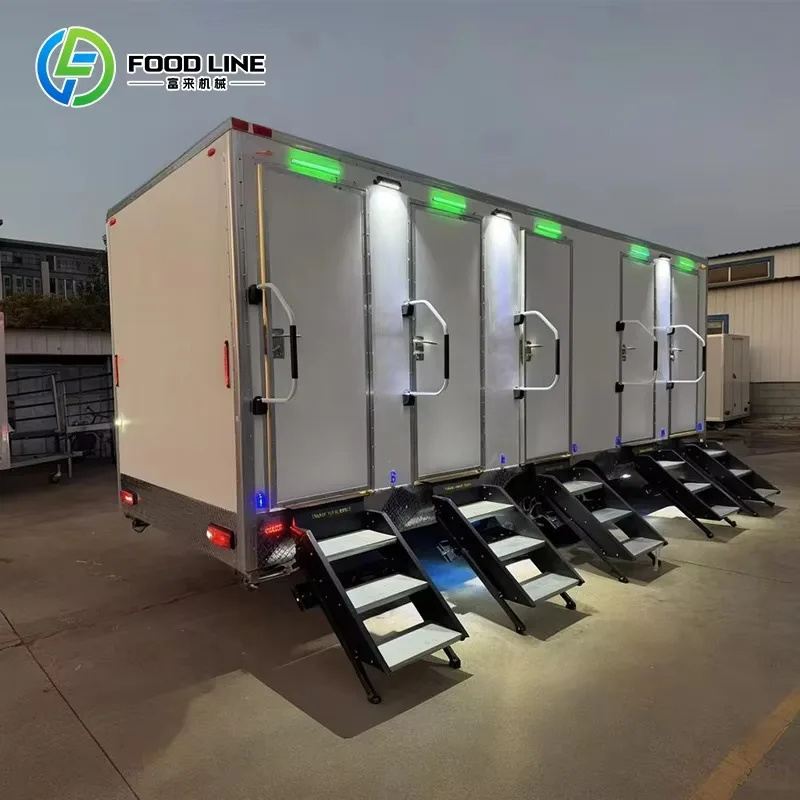 Mobile, portable toilet truck, luxury mobile toilet truck with toilet mobile 8 compartments Customized