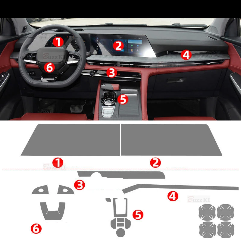 

Прозрачная защитная пленка из ТПУ для Changan CS75 2019-2023, для автомобильного интерьера, шестеренки, навигатора, экрана, автомобильные аксессуары, наклейка против царапин