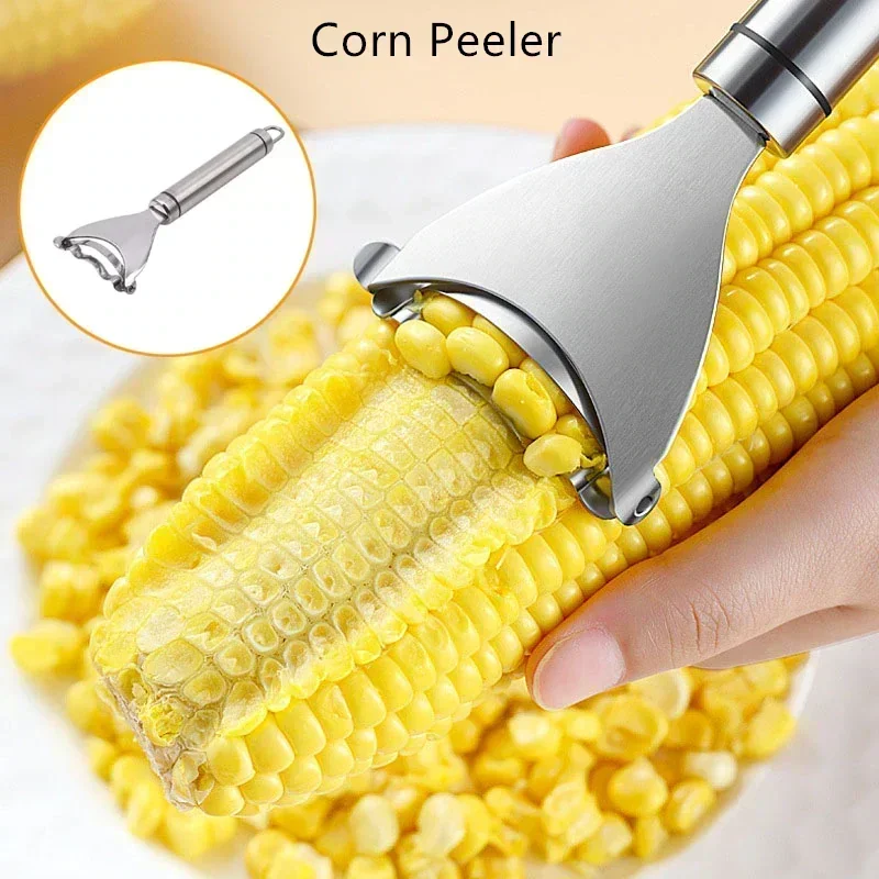 New Stainless Steel Corn Planer Ergonomic Handle Corn Peeler Peel Separate Enjoy Fresh Corn with Minimal Effort Fruit Vegetable