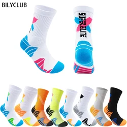 Men's High Tube Professional Practical Basketball Socks Contrast towel bottom thickened shock absorption Women  football Socks