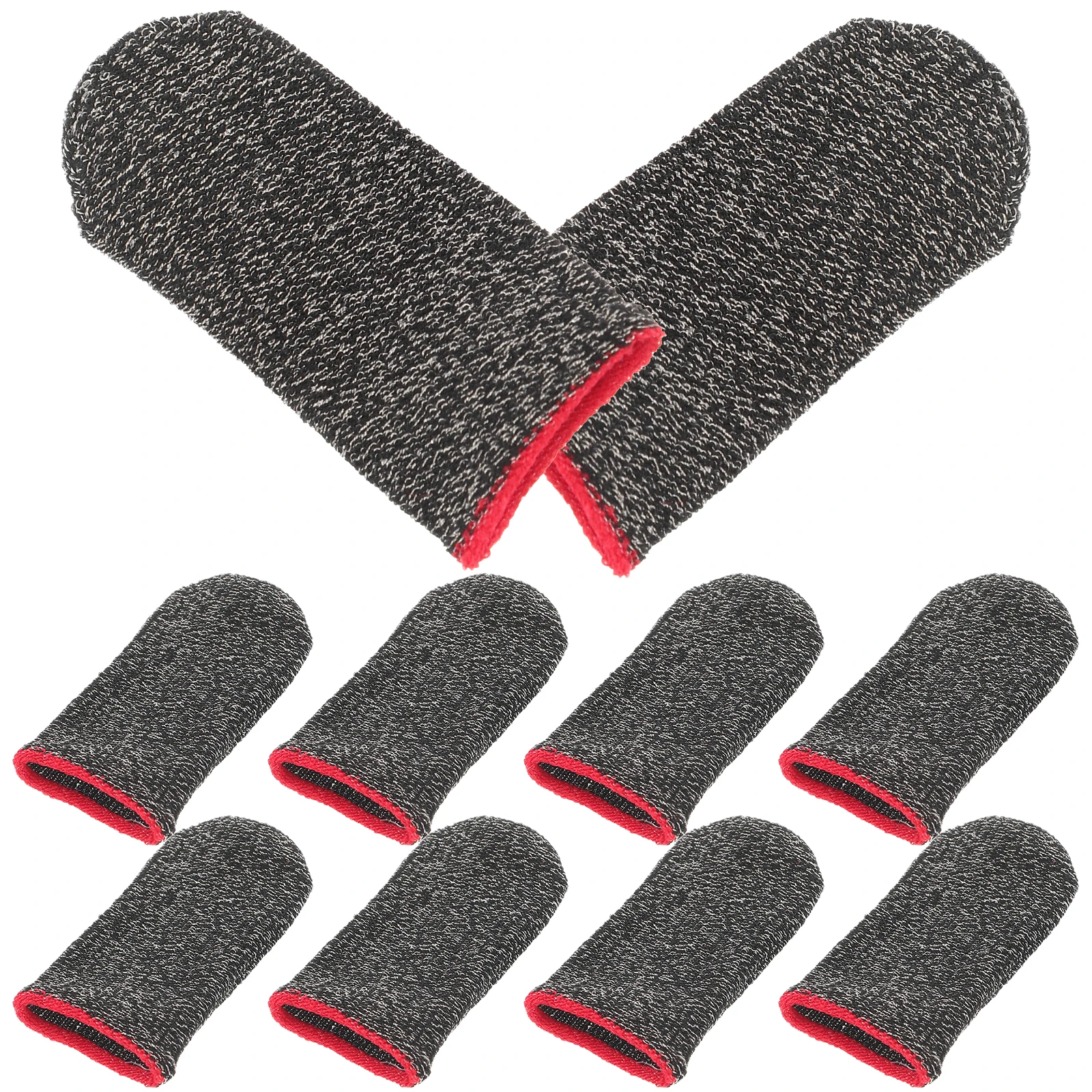 

10pcs Gaming Finger Sleeve Ultra Thin Breathable Silver Fiber Touch Screen Anti Sweat Game Cover Thumb Protector