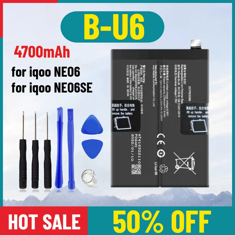 

4700mAh for Vivo Iqoo Neo6 NEO 6SE B-U6 Mobile Phone Battery