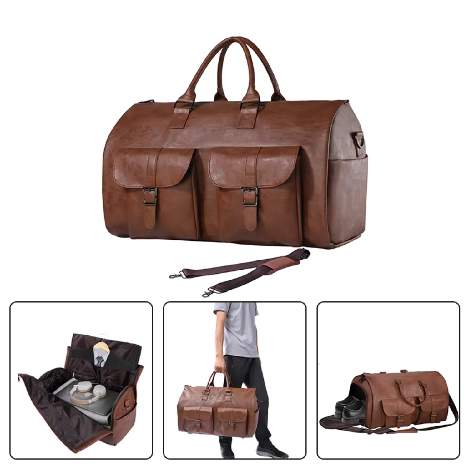 

In 2 in 1 Trip Travel Suit Suitcase Suit Travel Duffel Bags Convertible Garment