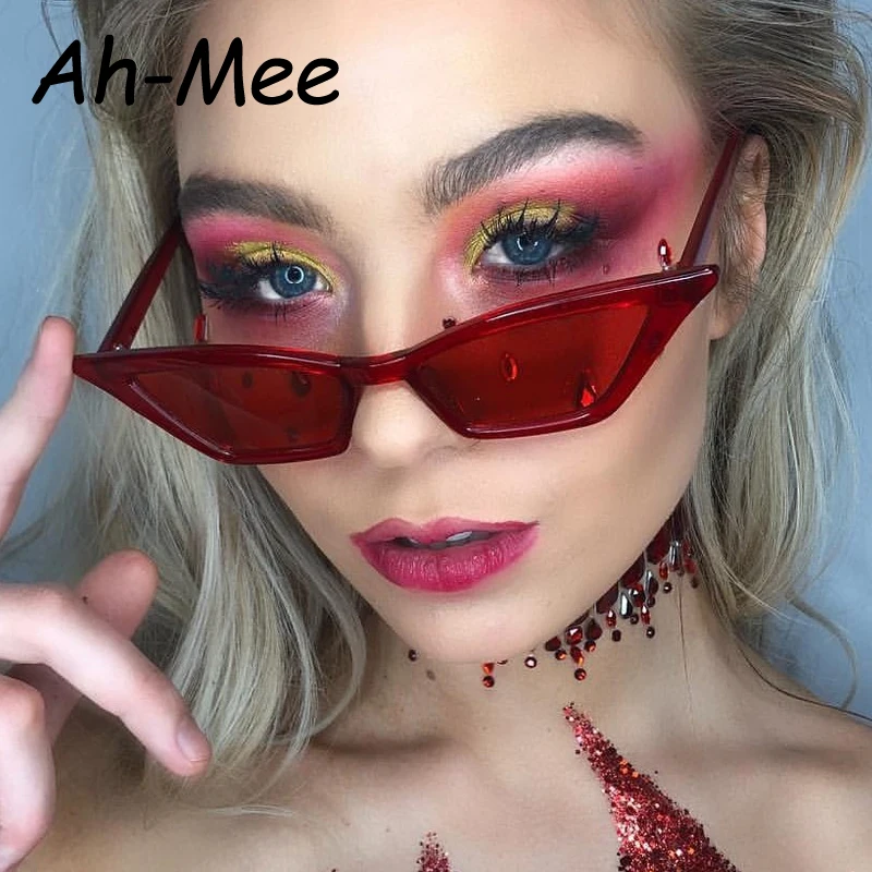 Schutzbrille Cat Eye Sonnenbrille Damen Schmales Rahmen Design Sonnenbrille Multi Color Frames Shades Damen Sonnenbrille UV400
