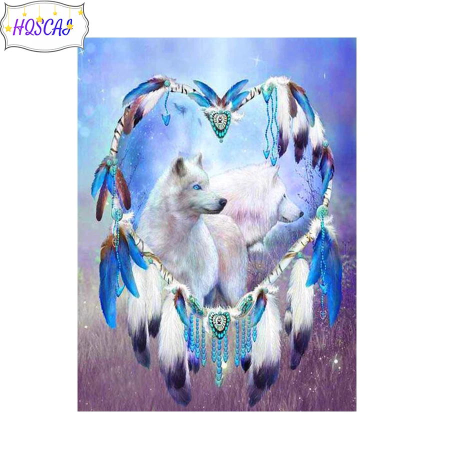 New 5d Diy Diamond embroidery love feather fox animal Modern decor mosaic diamond painting full square/round drill,New gift,art