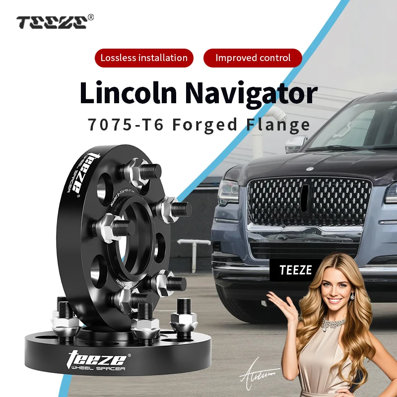 

Teeze 2/4pcs 6X135 87.1 M14X1.5 Hub Centric Black Forged wheel spacer For Lincoln Navigator Flange Plate15/20/25/30/35mm