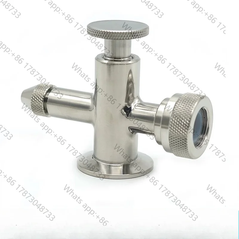 Stainless steel quick-loading liquid level gauge Angle valve Mirror polishing Sanitary grade Clamp copy Glass tube belt sampling