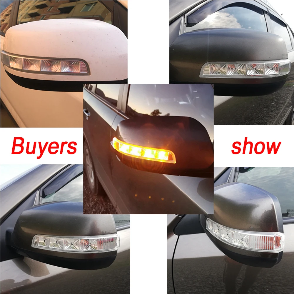 PMFC Side Mirror 4 LED Turn Signal Light Rearview Rear View For KIA Sorento 2009-2012 2013 2014 87623-2P000-FC 87613-2P000-FC
