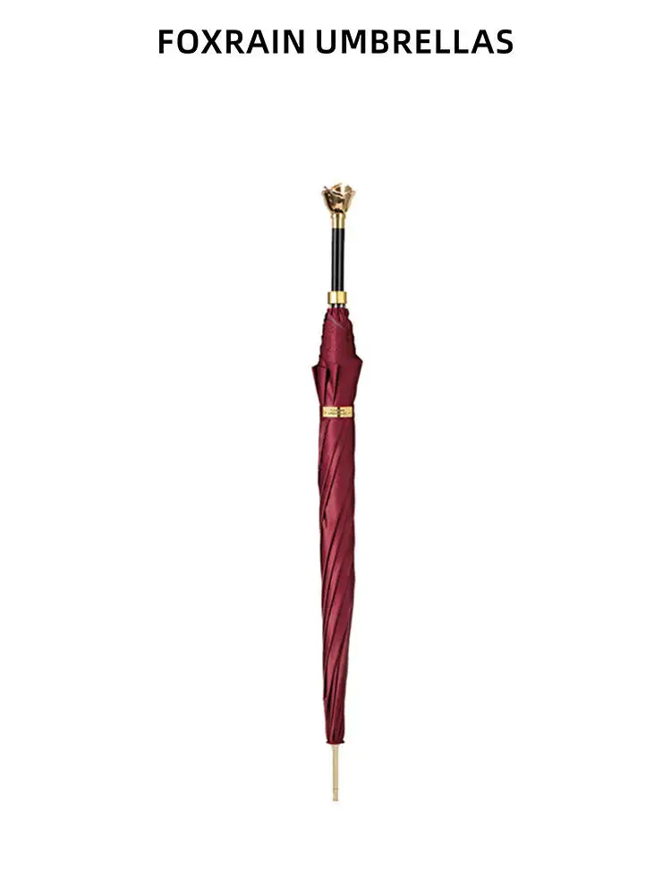 Retro Long Handle Umbrella Luxury Rain Parasol Waterproof Windproof Rain Umbrellas for Women Men Business Custom Engraving Gifts
