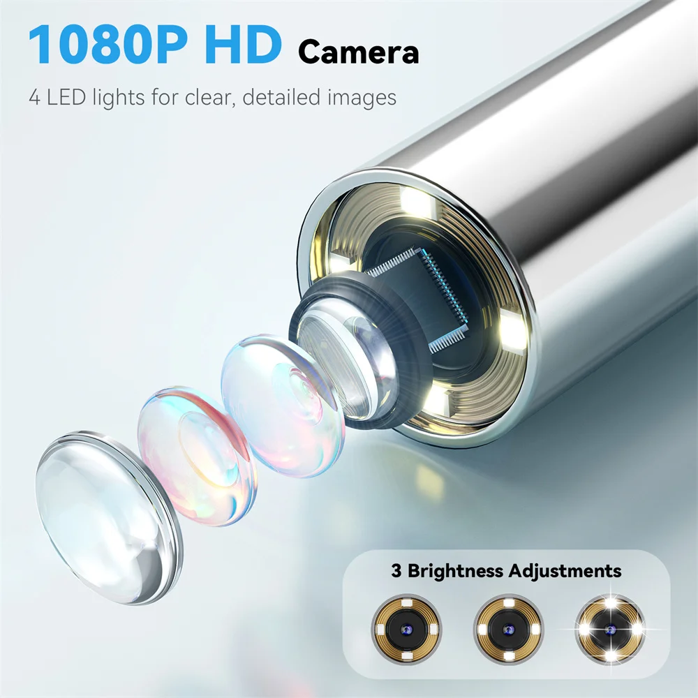 1080P HD كاميرا الأذن 5 في 1 كاشف ذكي مع شاشة الأذن مغرفة مجموعة 6 استبدال الأذن المجارف 12 استبدال تحقق رؤساء الأذن أداة