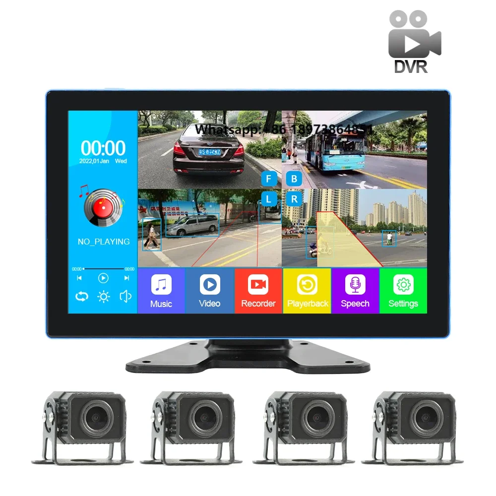 

10.1inch IPS Touch Screen 4CH Surveillance Car with 2pcs BSD radar