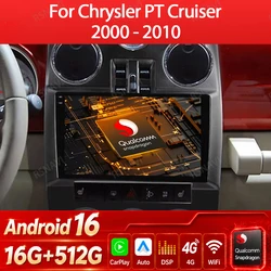 Android 16 Carplay Auto For Chrysler PT Cruiser 2000 - 2010 Car Radio Multimedia Stereo Video Player GPS Navigation Head Unit BT