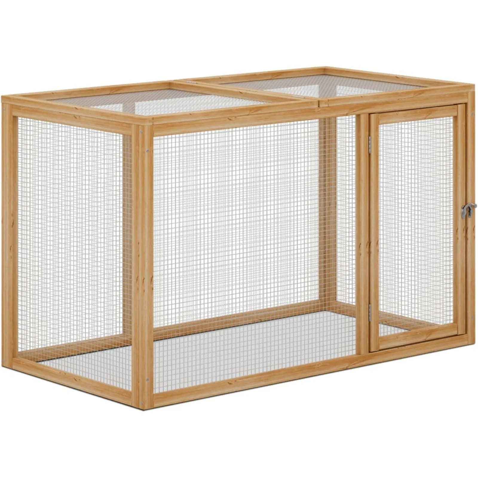 

US Chicken Run for Yard Wood Chicken Cage Rabbit Hutch Bunny Pen with Openable Roof and Side Door,