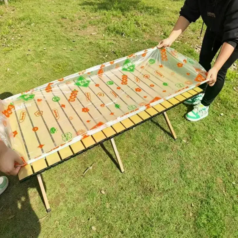 10Pcs/set Plastic Disposable Tablecloth Oil-Proof Elastic Edged Table Cover Eco-Friendly Waterproof Table Protector