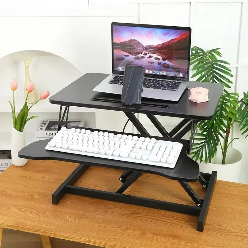 Customizable Modern Metal Workbench Pneumatic Adjustable Computer Desk Folding Notebook Monitor Heightening Stand