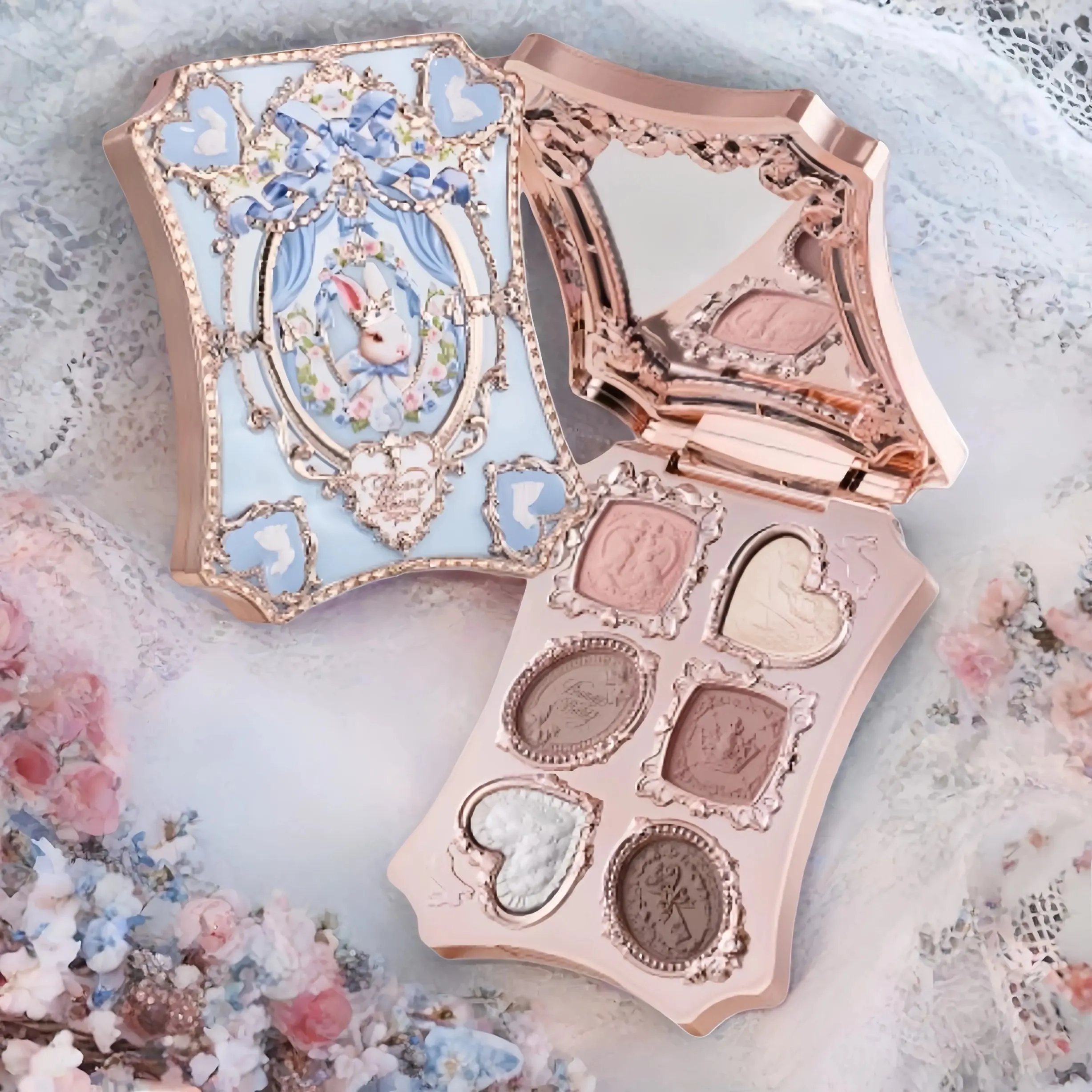 

Палетка теней для век FlowerKnow Bunny Garde Series, 6 цветов, матовые, с мелким шиммером, перламутровые, для лица, с блестками