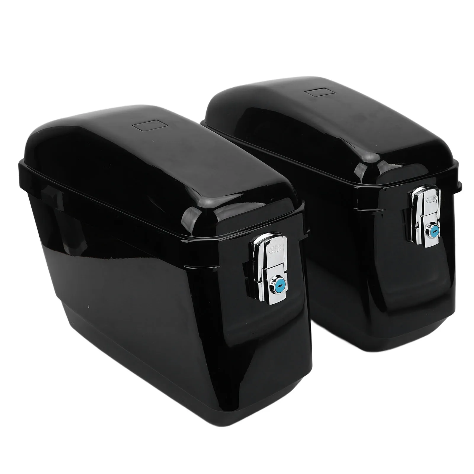 Motorcycle Hard Saddle Bags 45L Weatherproof Motorcycle Saddle Hard Luggage Case with Keys and Mounting Kit for Suzuki