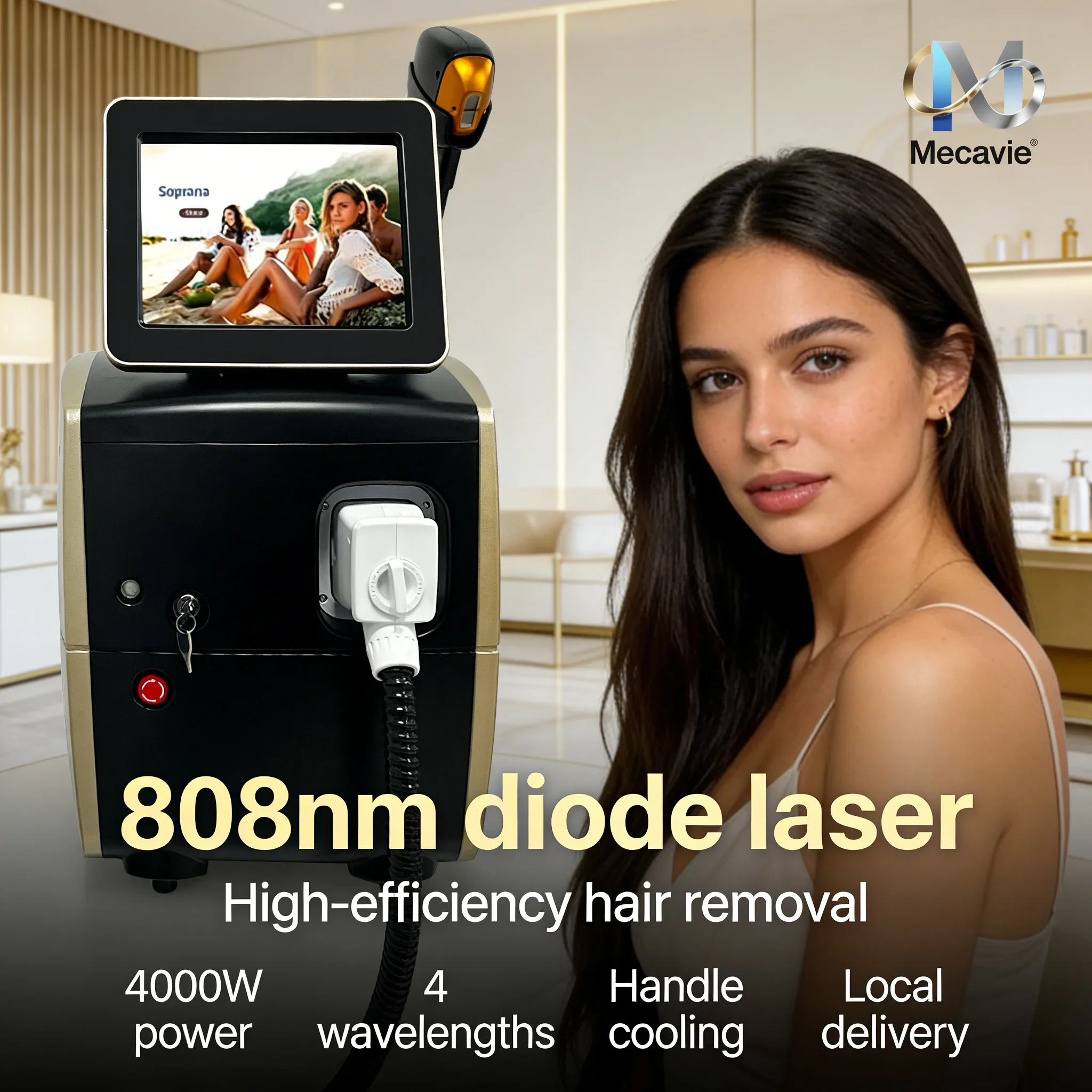 Professional 5000W Diode Ice Titanium 808nm Diode Laser Body Hair Removal Machine 4 Wave Depilador Device Beauty Tools
