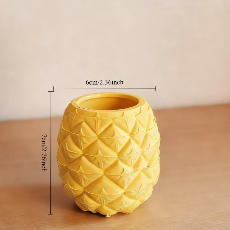 1/2 Piece Set of Pineapple-Shaped Pen Holder Flower Pot, Suitable for Various Settings, Desktop Storage Box, Unique Pineapple-Shaped Pen Holder, Desktop Stationery Organizer, Suitable for Study and Office, Stylish Storage, Art Gift and Desktop Decoration