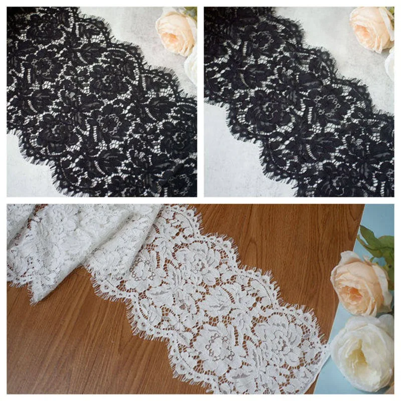 3-Meter Long Heavy Brocade-Cotton Thick Lace Trim No-Elastic Eyelash Fringe Fabric for DIY Decoration