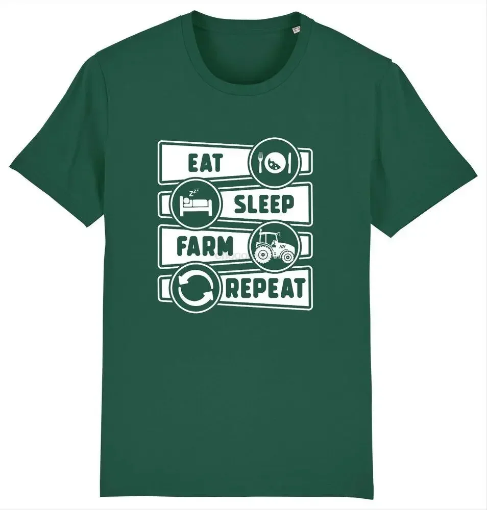 Eat Sleep Farm Plough Farmer Tractor Funny Farming T-Shirt