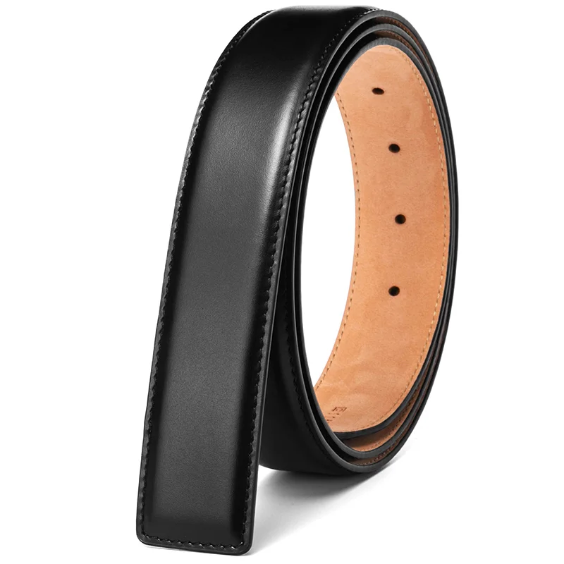 

Высококачественный ремень без головы. Мужской ремень из натуральной кожи без фурнитуры. Первый слой воловьей кожи. Гладкая пряжка. Пряжка. Голое тело. Перфорированное.