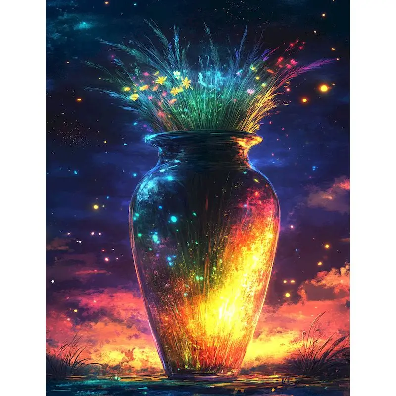 GATYZTORY Acrylic Paint Frame Diy Painting By Numbers For Adults Starry Sky Bottle Drawing By Numbers For Home Wall Art Crafts