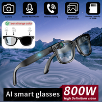 LIGE Smart Glasses Take Pictures 800W Video Recording Bluetooth Music Call AI Q&A Intelligent Translation Waterproof Sunglasses