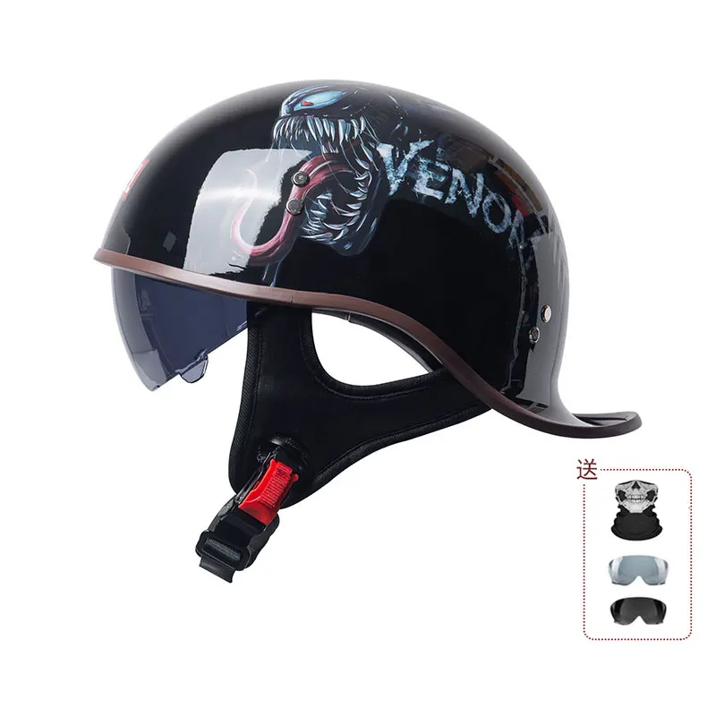 الصين 3C شهادة 2025 خوذة دراجة نارية جديدة خوذة الرجعية ABS خفيفة الوزن تنفس بطانة نصف خوذة للرجال والنساء #6