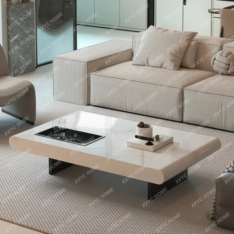 

Modern simple marble coffee table small apartment rectangular minimalist living room home