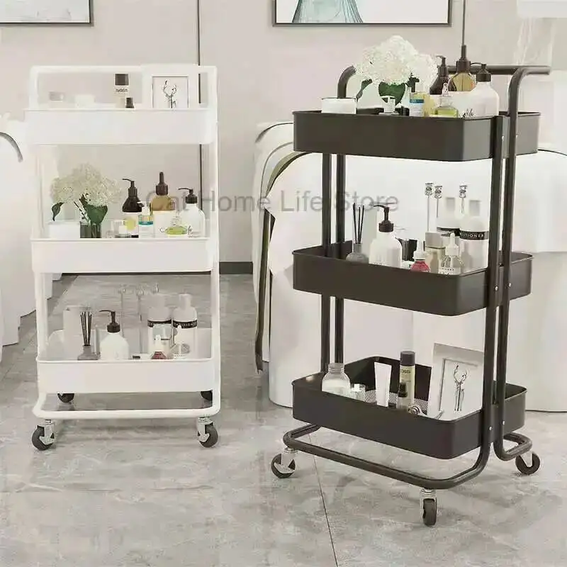 Cosmetic Lashes Cart Medical Beauty Trolley Salon Beauty Rolling Makeup Trolley Bar Storage Carrito Movil Furniture ZT50ST