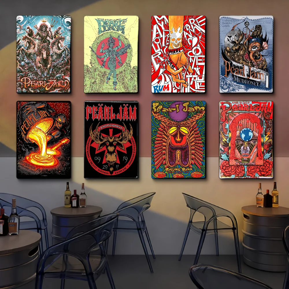 P-Pearl J-Jam Band Good Quality Prints And Posters Whitepaper Sticker DIY Room Bar Cafe Vintage Decorative Painting