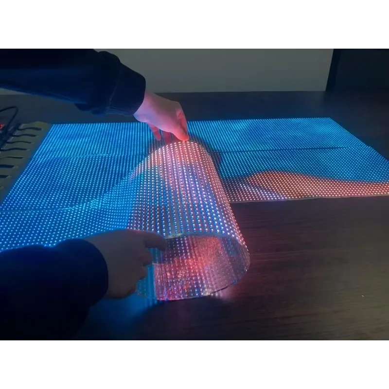 Led Transparent Film Screen Flexible Transparency Crystal Flexible Windows Self Adhesive Led Display for Shopping Mall Glass