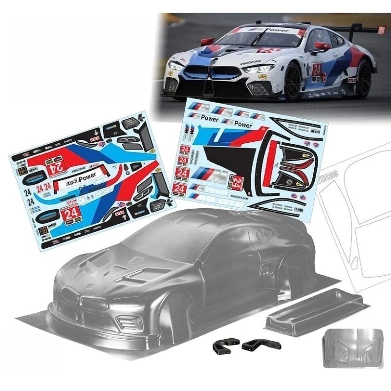 

TeamC Bodies 190mm 1/10 M8 GTE On Road Car Body Clear Lexan Car Shell W/Rear Wing and Light Buckle for Rc Drift Model 258mm WBL