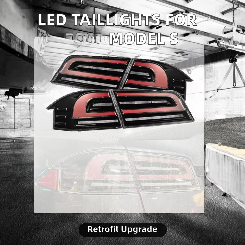 Upgrade LED Taillights for ’Tesla Model S 2014-2019 New Model with Red Lens Color 24V and 12V
