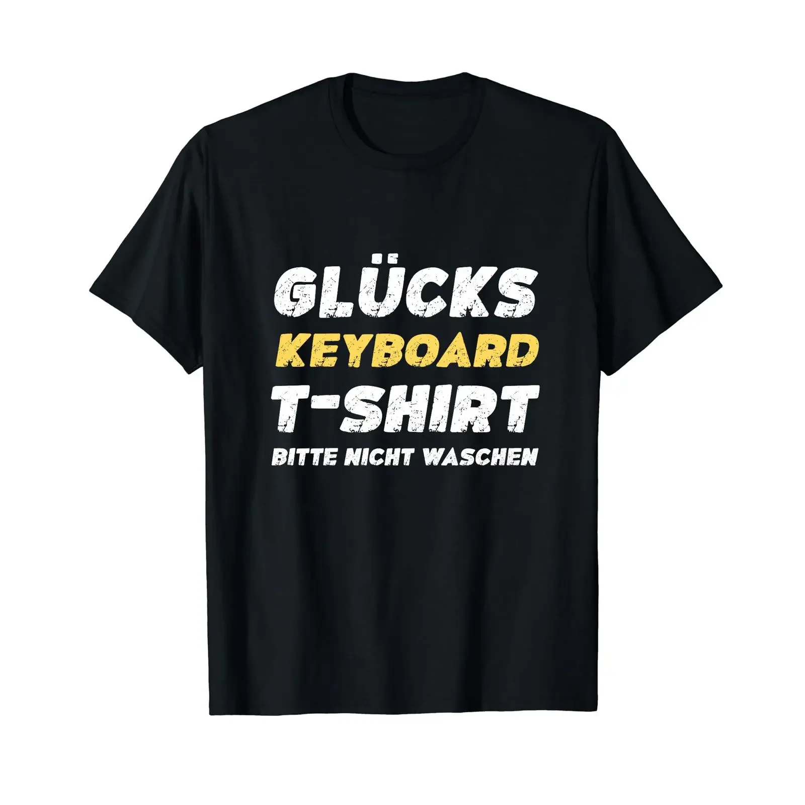 Funny Keyboard T Shirt with German Text black vintage Washed designer clothes Soft Slightly Casual Unisex homme streetwear