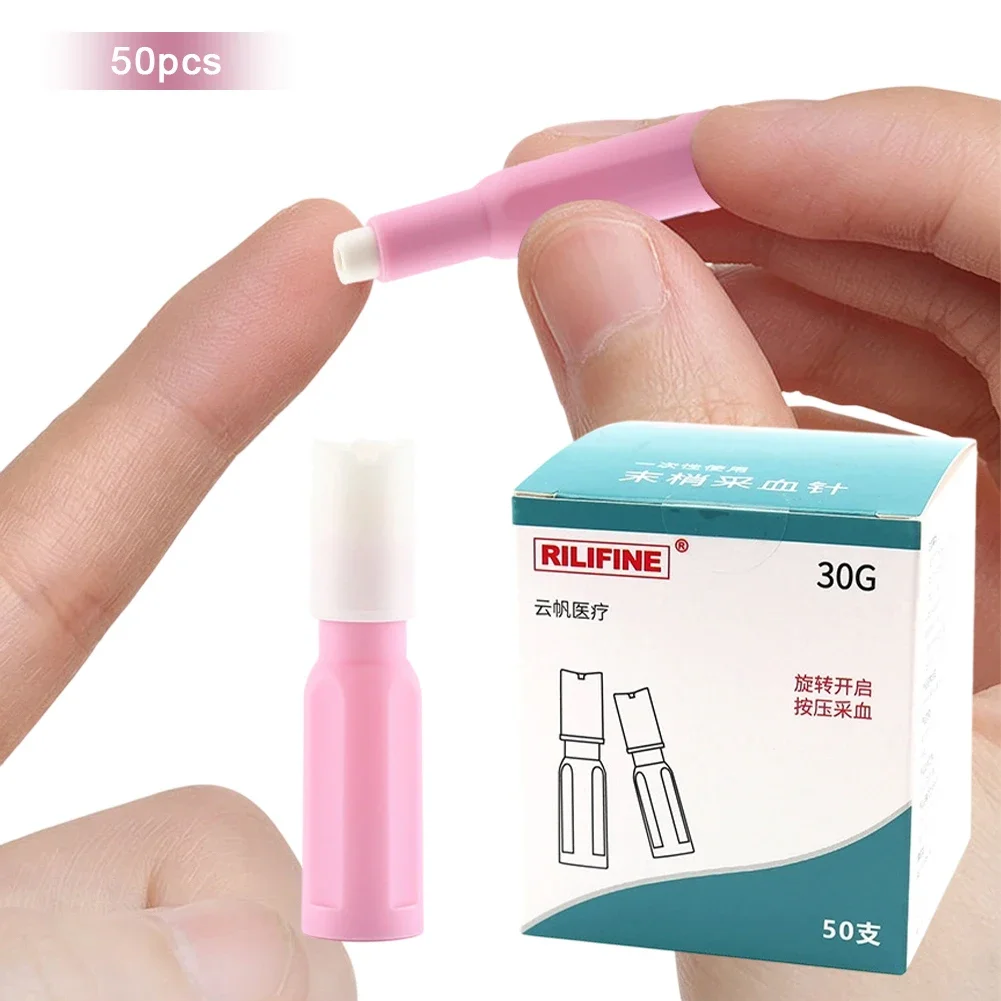 30G Spring Touch Pressure Blood Lancets Disposable Needle for Blood Glucose Monitoring and Diabetes Care