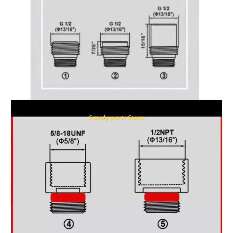 

97QC Easy Installion Sink Sprayers Head Adapter Set Fit Pulling Down Faucet Models
