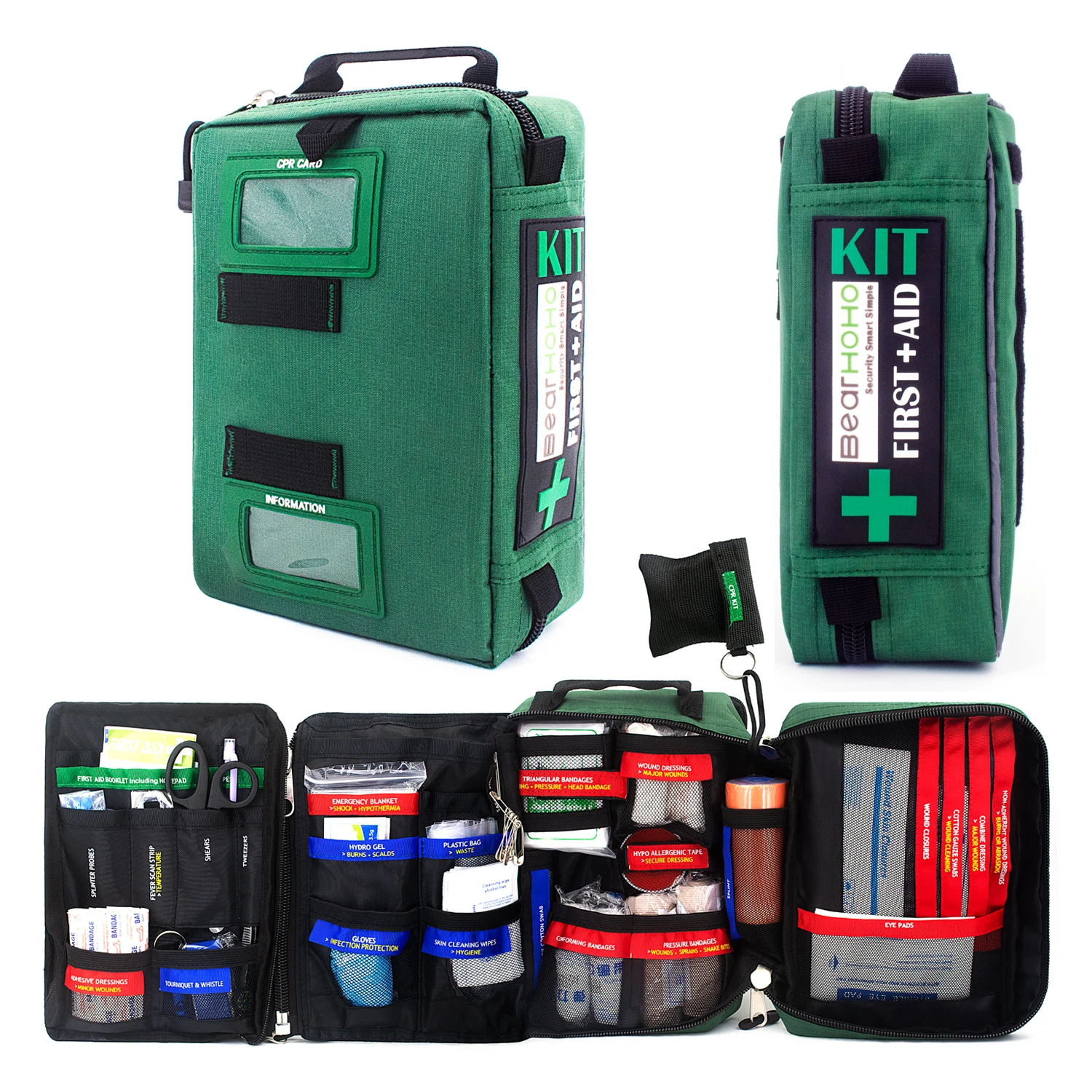 

255 Pieces First Aid Kits Large Size 4 Section Poatable Emergency Medical Rescue Trauma Bag Outdoors Family School Car Survival