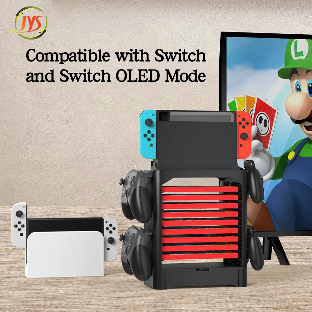 

Universal Multi-Function Handle Base Storage Bracket for Nintend Switch/Switch OLED Holds Up to 10 Game Cartridges