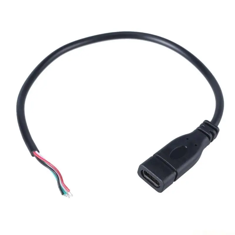 E56B Type C Female Port Power Supply Cord Charging Connector Line 4Pin USB C Repair Cable Welding Type Wire 25cm 1M 2M