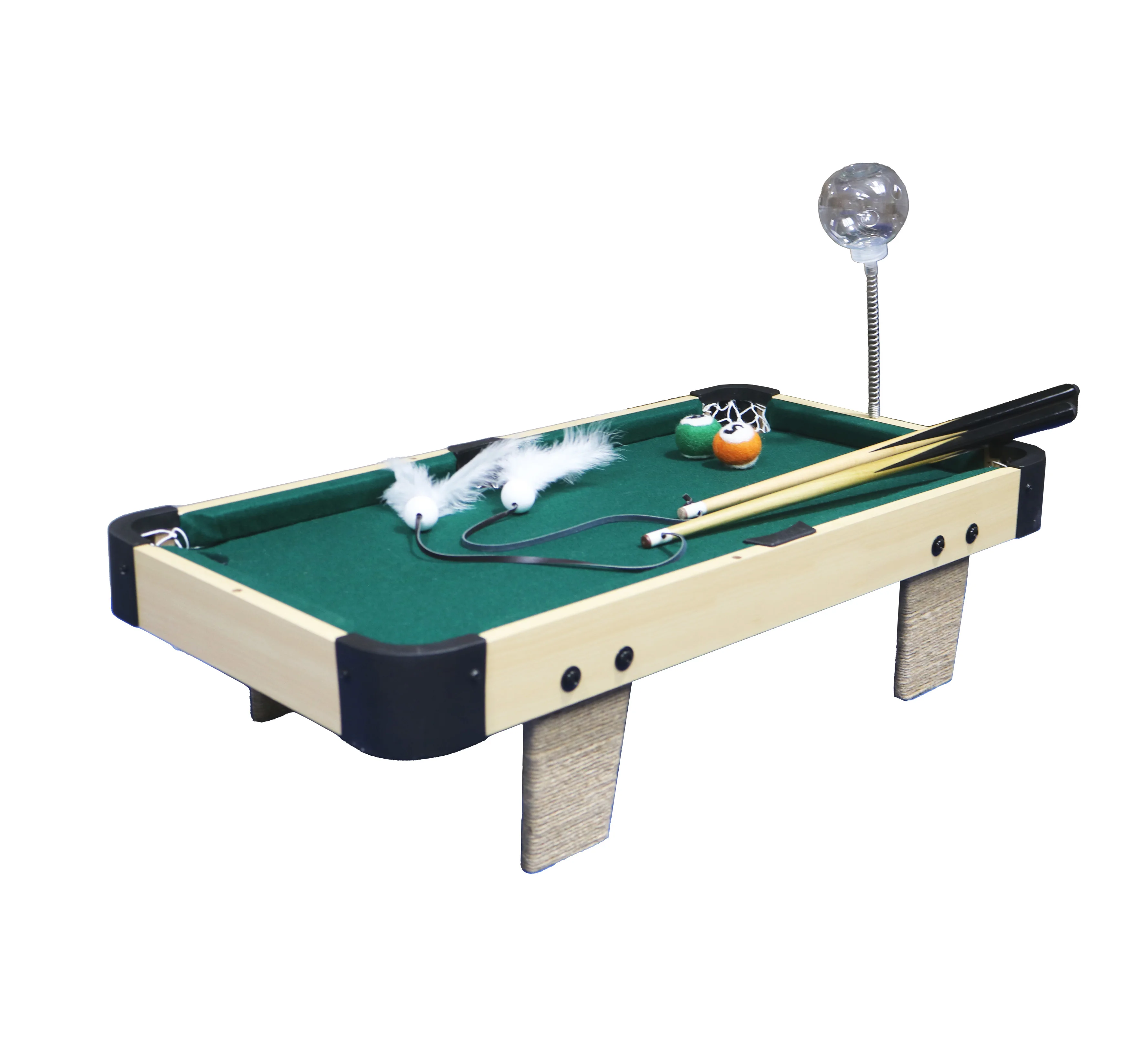 

New Interactive Pet Feeder Game Table Furry Ball Scratching Board with Snooker & Billiard Features Toy