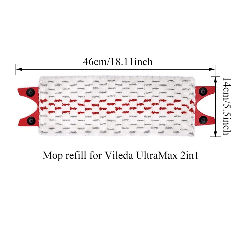 Reusable Replacement Mop Pads for Vileda UltraMax 2in1 Microfiber Cloths Washable Mop Head Refill Cleaning Floor Rags