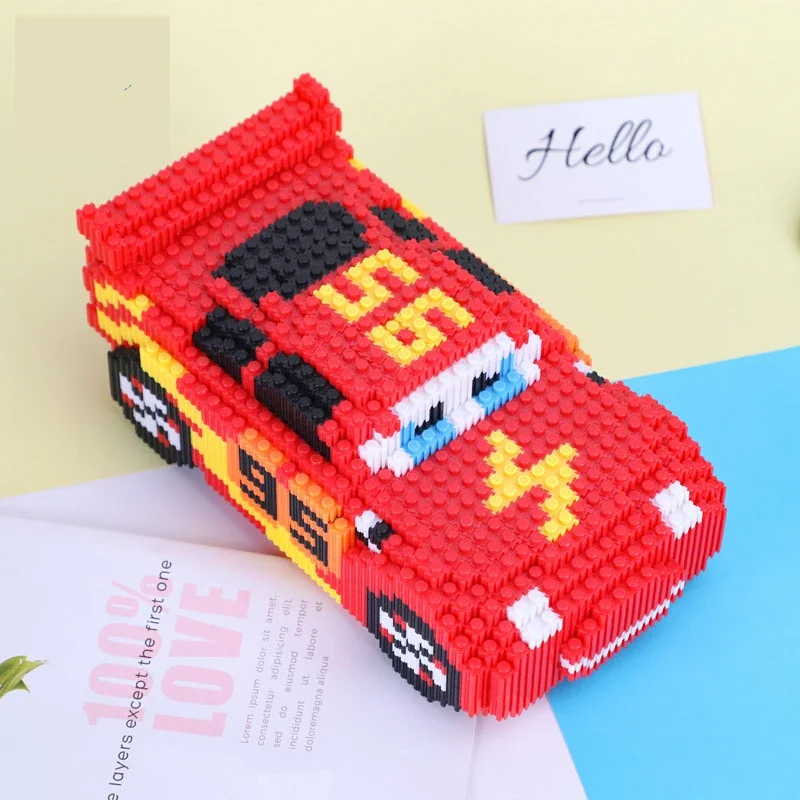 

Disney Cartoon Pixar Cars 3D Building Blocks Lightning Mcqueen Red Car Diy Model Figure Mini Bricks Blocks Toy for Child Gift
